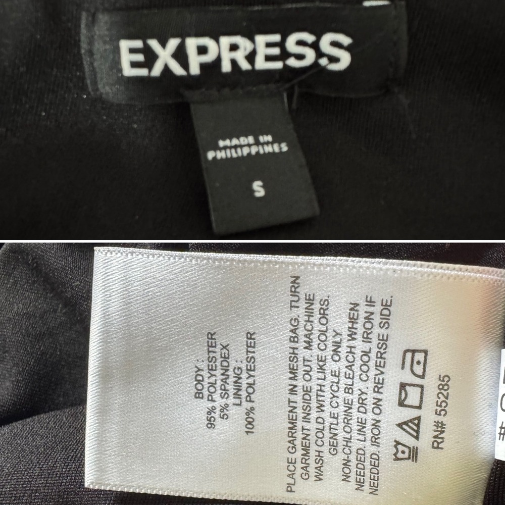 Express Black Sequin Jumpsuit Wide Leg Wrap V-Neck Sleeveless Party Event Small - Picture 11 of 11